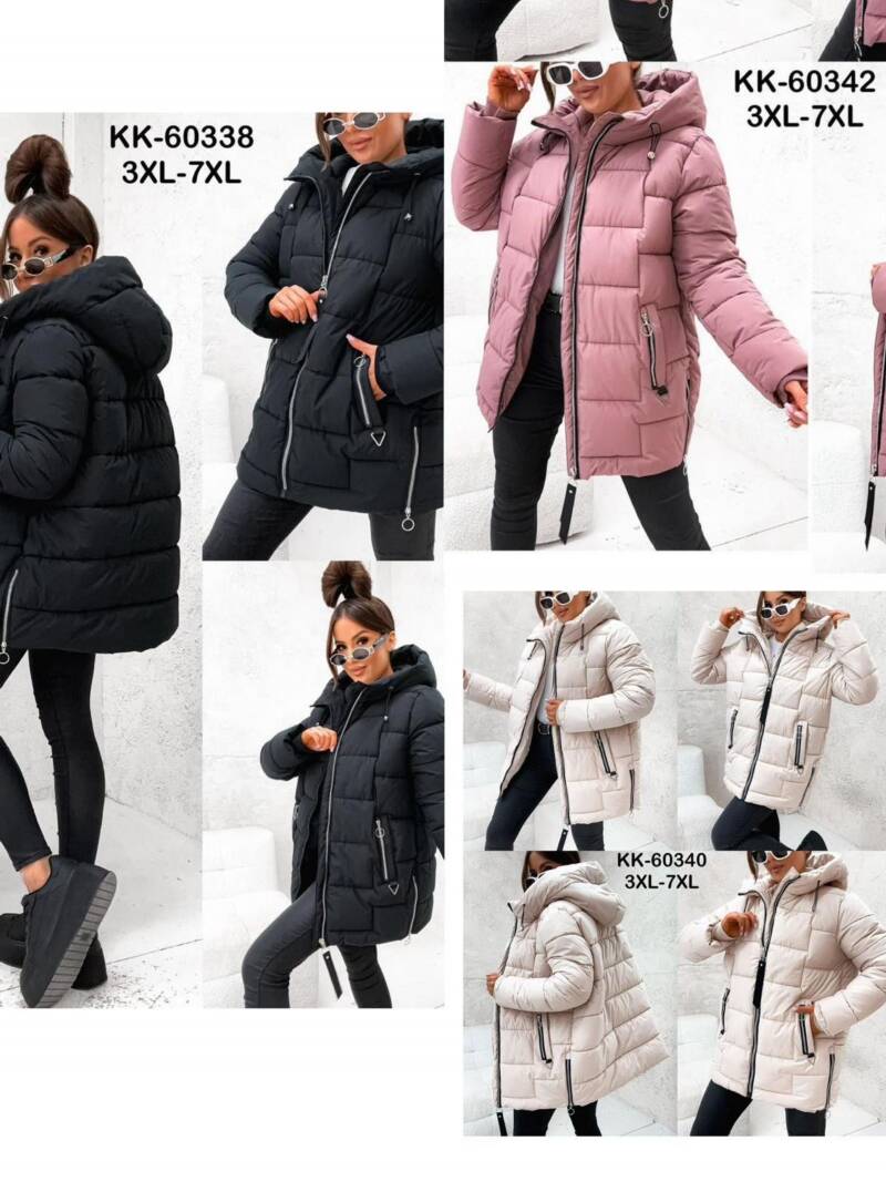 Kurtki damskie cienki Roz 3XL-7XL, 1 Kolor Paczka 5 szt